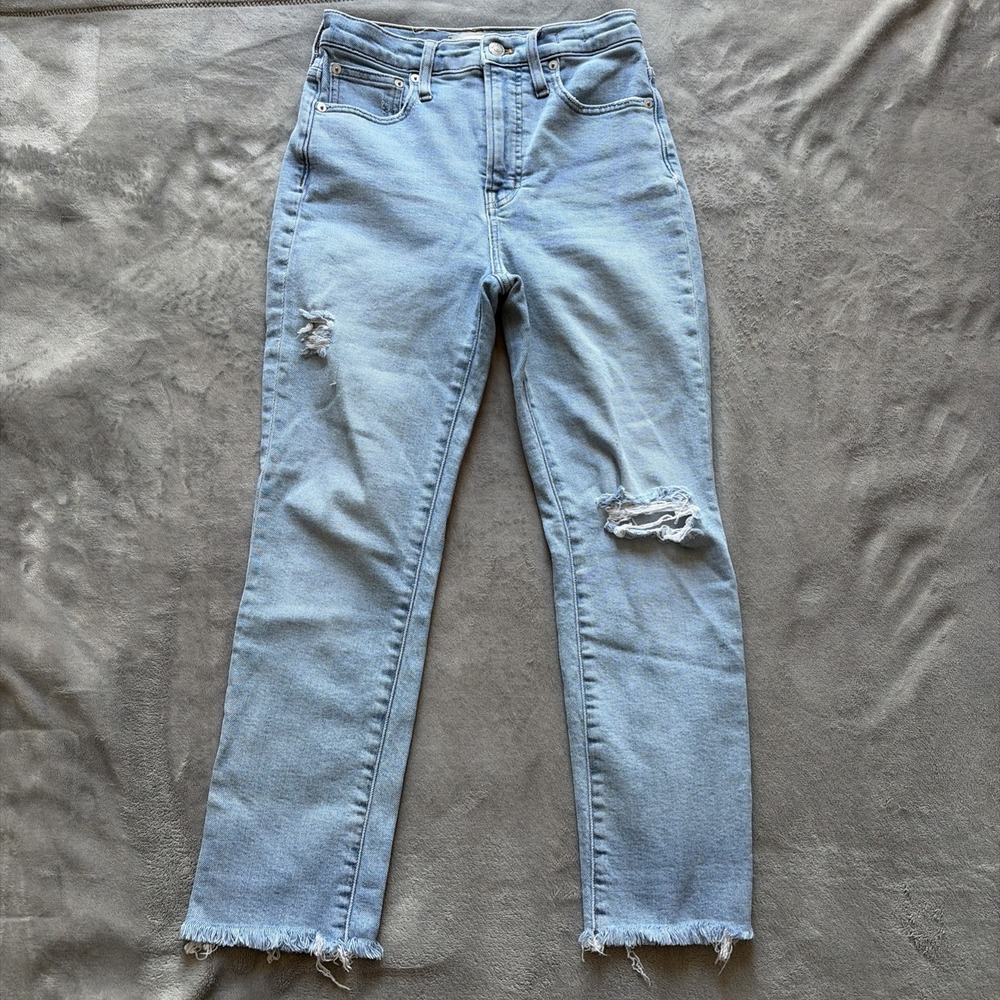 Madewell Perfect Vintage‎ Jeans Womens 24P Blue High Rise Raw Hem Denim